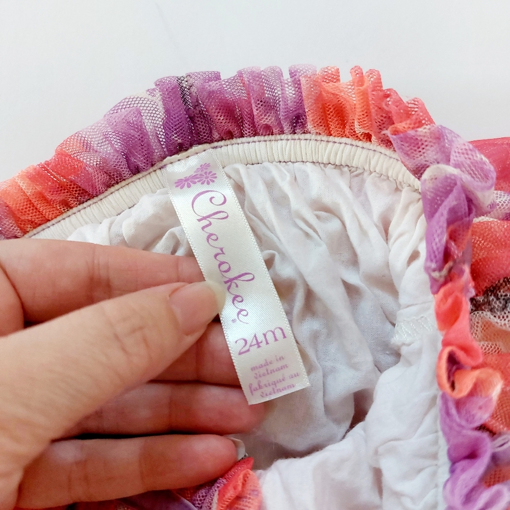 Pink & Purple Poppies tulle Tutu Skirt 24 months Cherokee - Picture 3 of 3